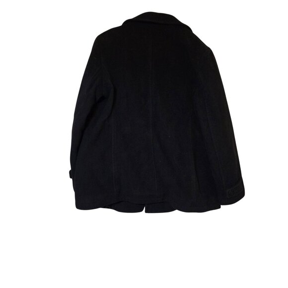 L.L. Bean Womens Black Wool Blend Double-Breasted‎ Peacoat Quilted Winter Jacket - Picture 5 of 7